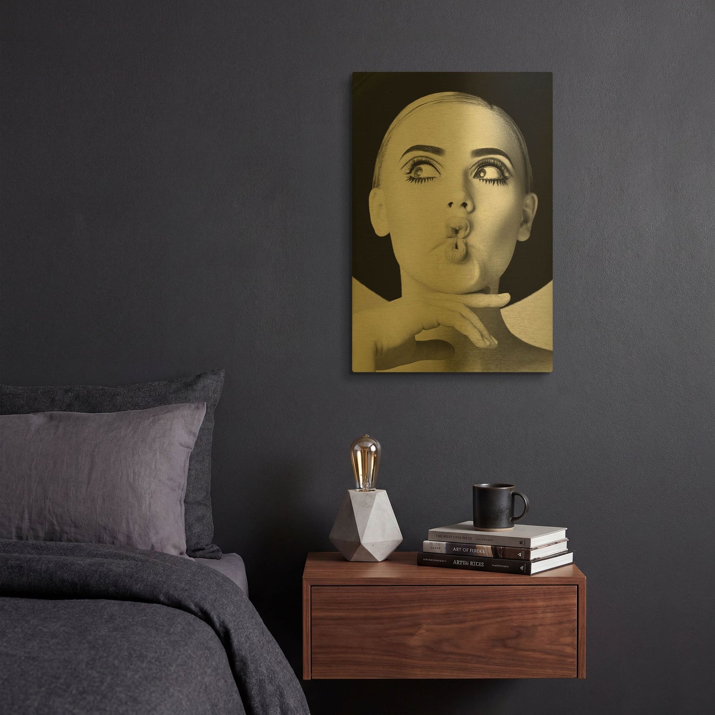 'Fish Face Glamour' By Incado Gold Metal Wall Art