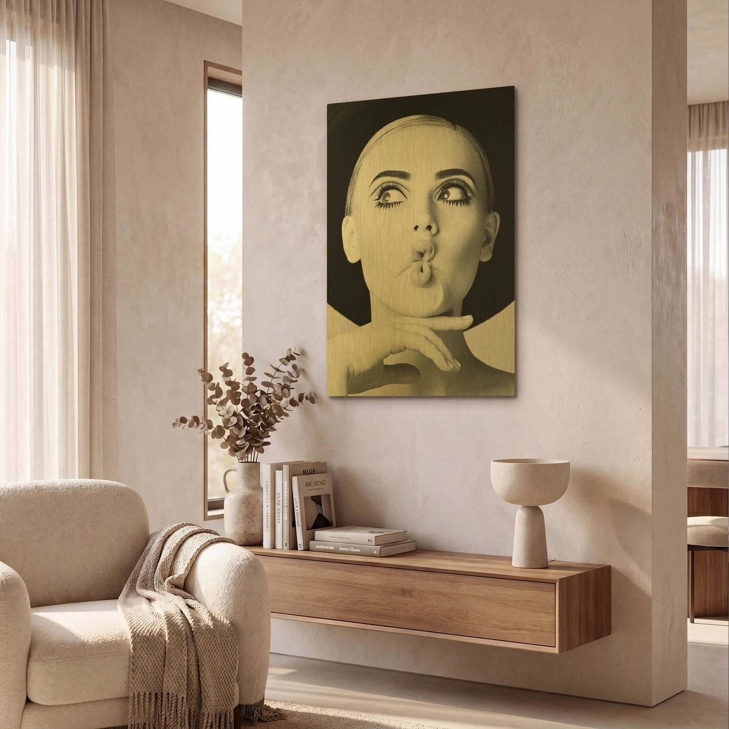 'Fish Face Glamour' By Incado Gold Metal Wall Art