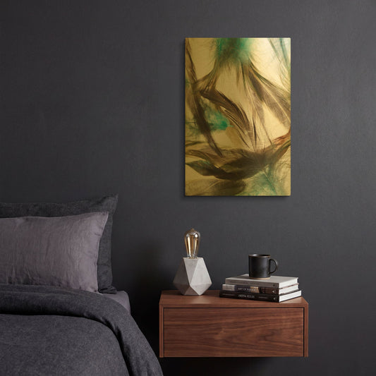'Floating Feathers' By Incado Gold Metal Wall Art