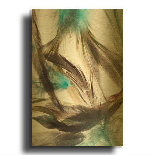 'Floating Feathers' By Incado Gold Metal Wall Art