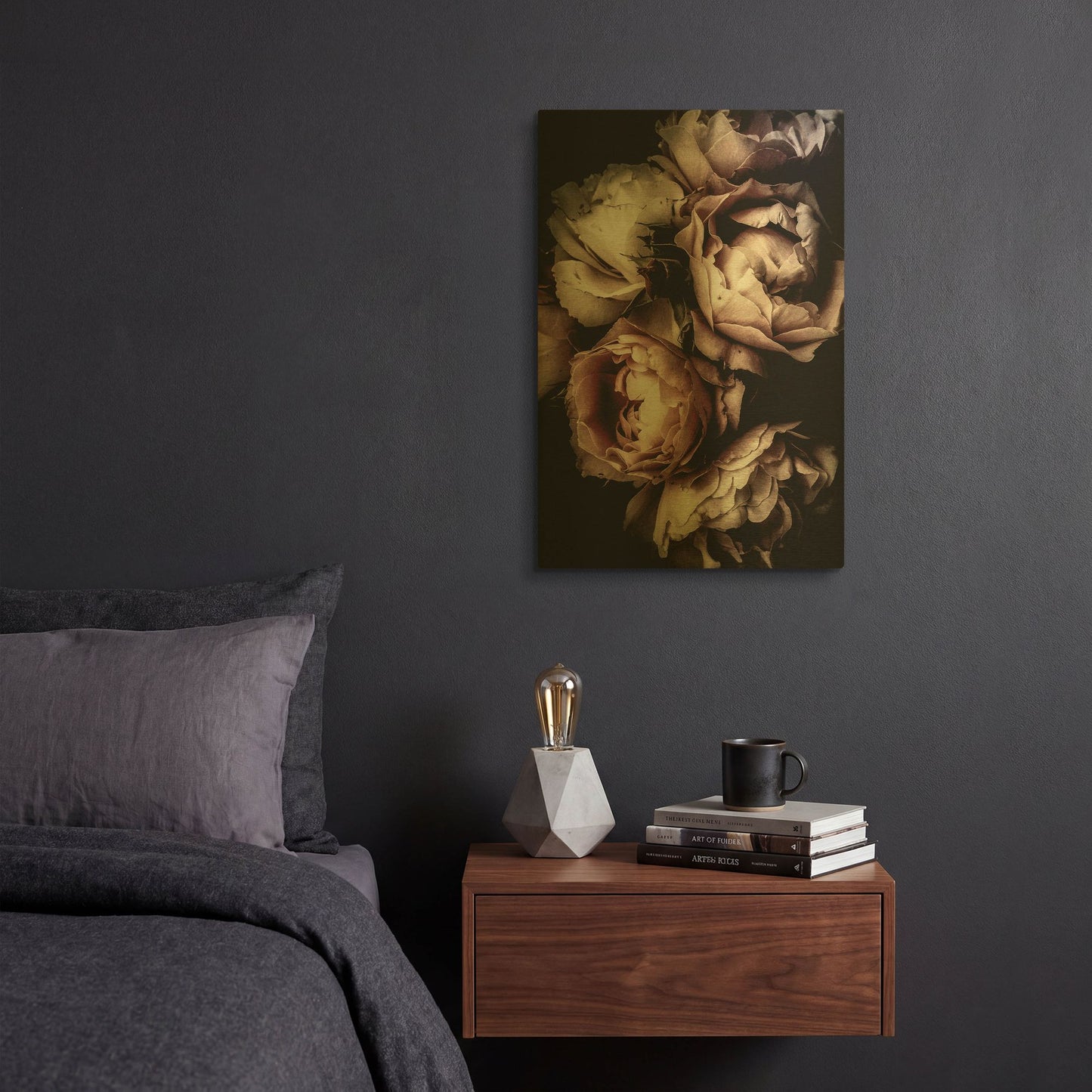 'Floral 30' By Incado Gold Metal Wall Art
