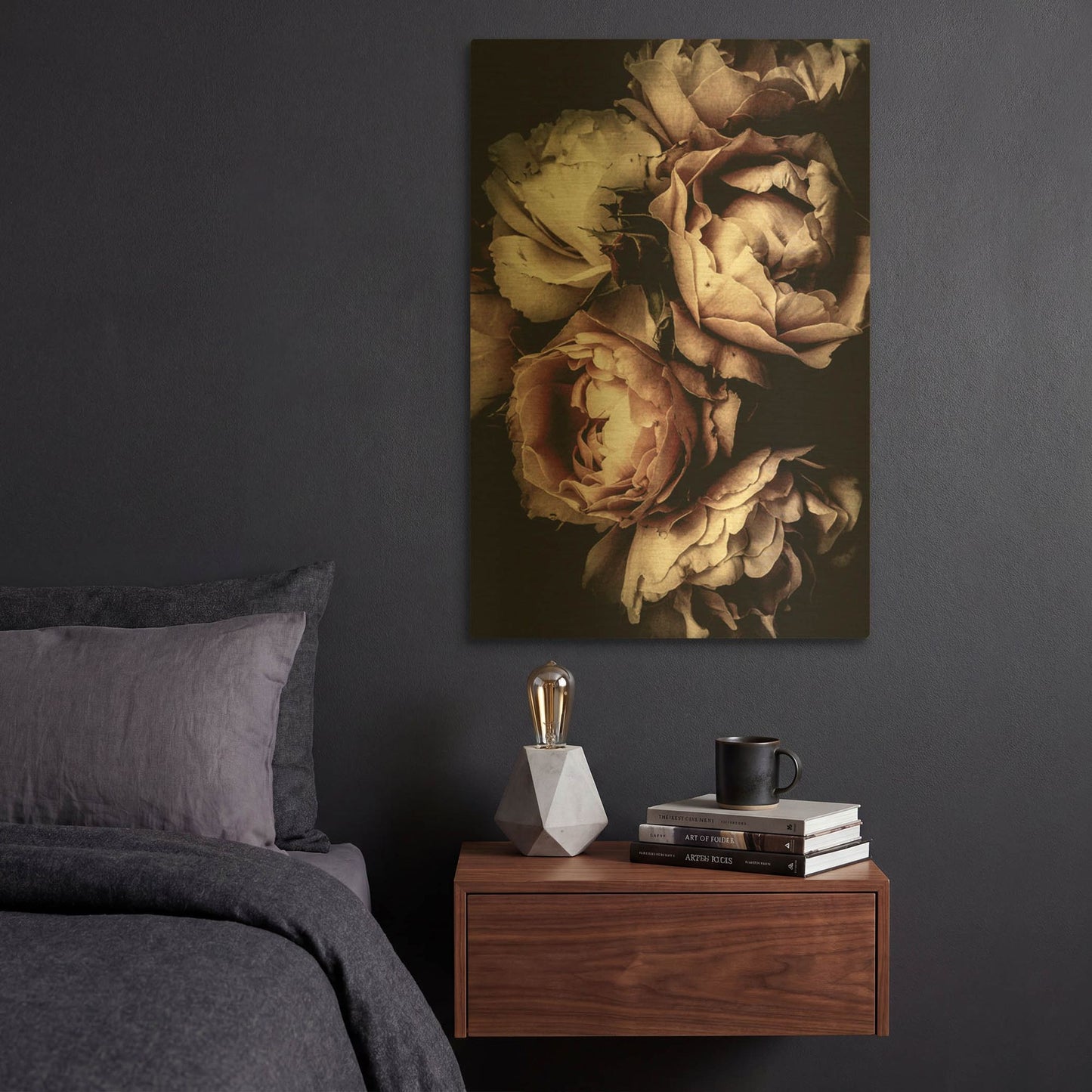 'Floral 30' By Incado Gold Metal Wall Art