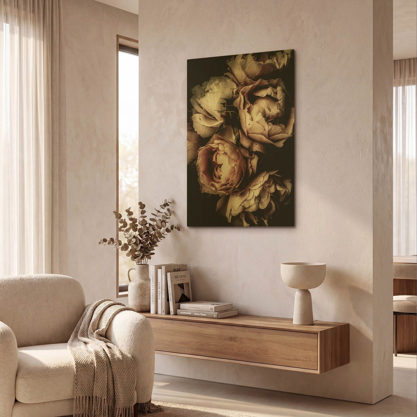 'Floral 30' By Incado Gold Metal Wall Art