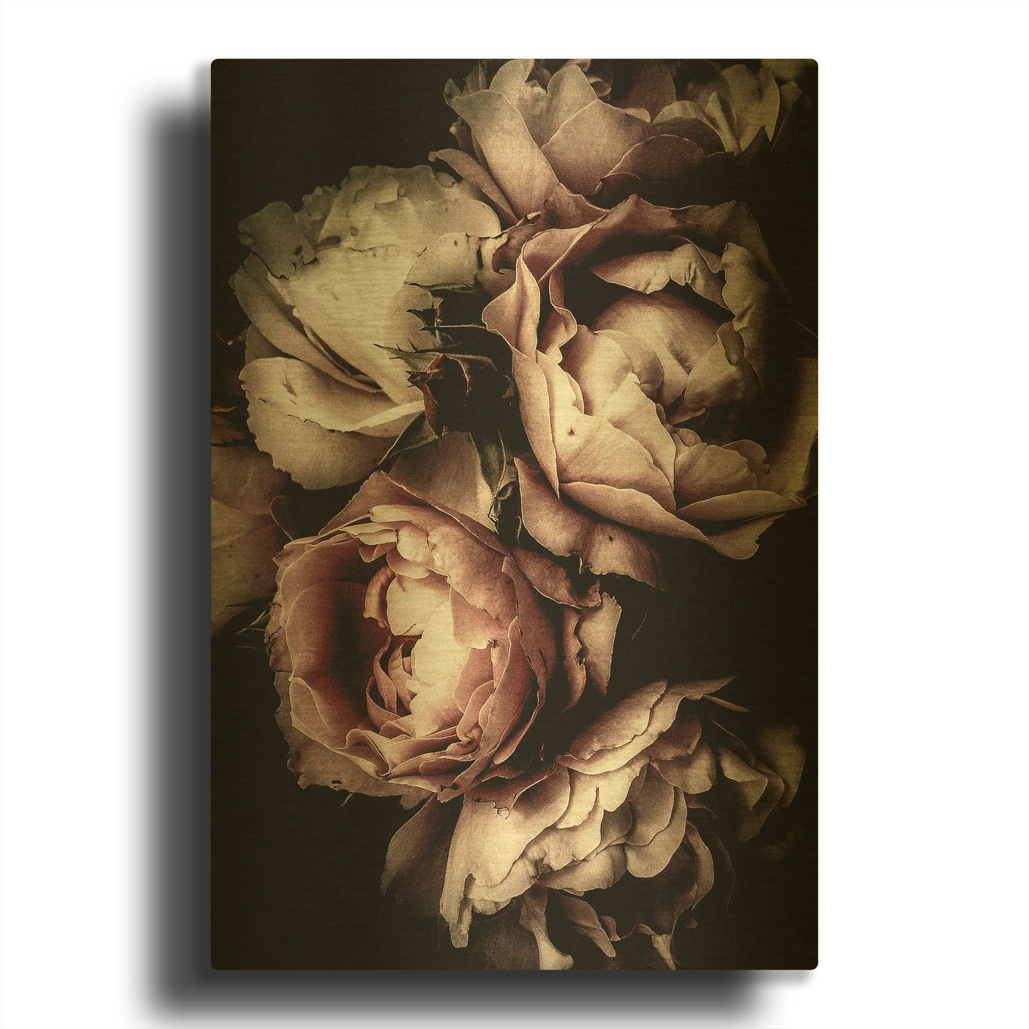 'Floral 30' By Incado Gold Metal Wall Art