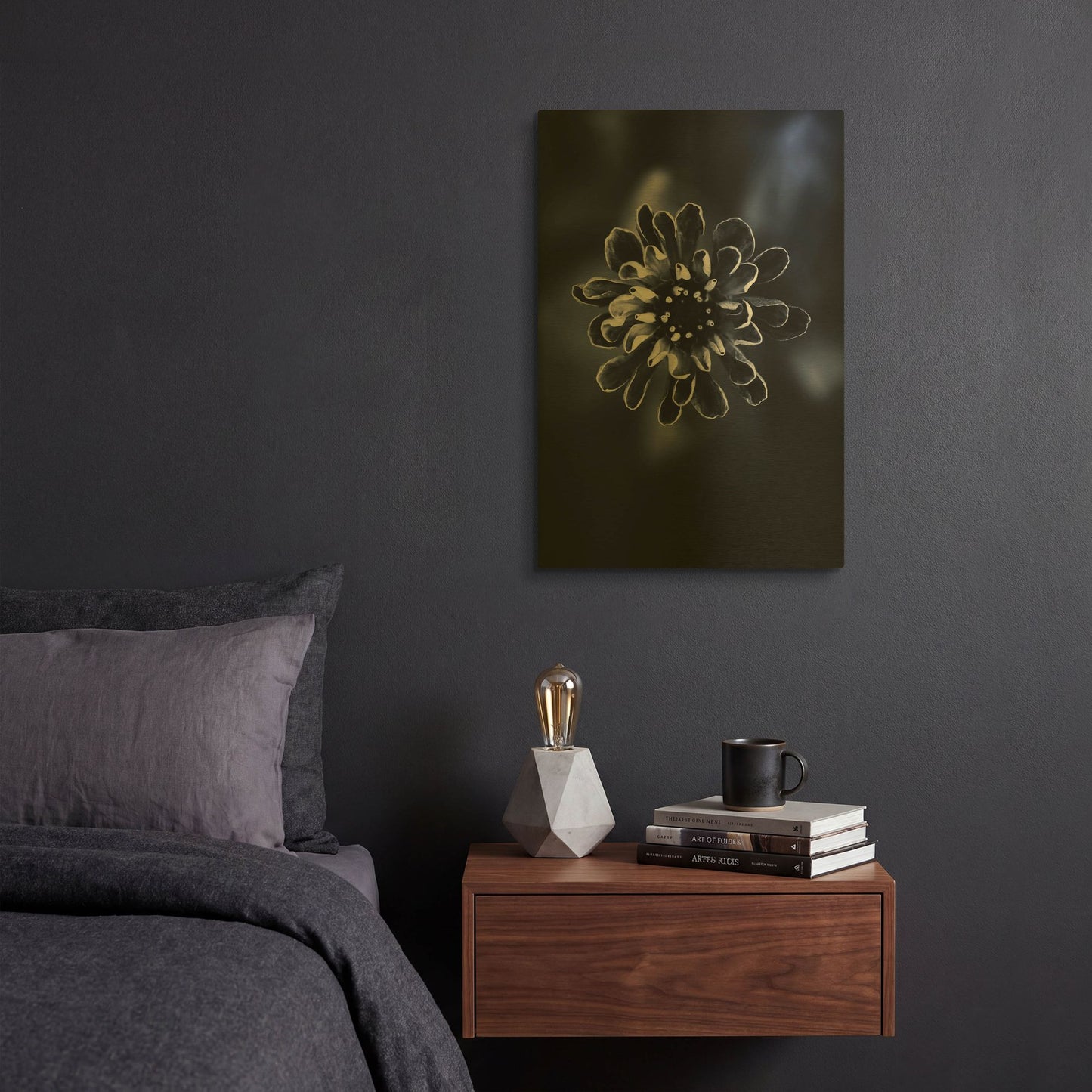 'Flower Bloom 2' By Incado Gold Metal Wall Art