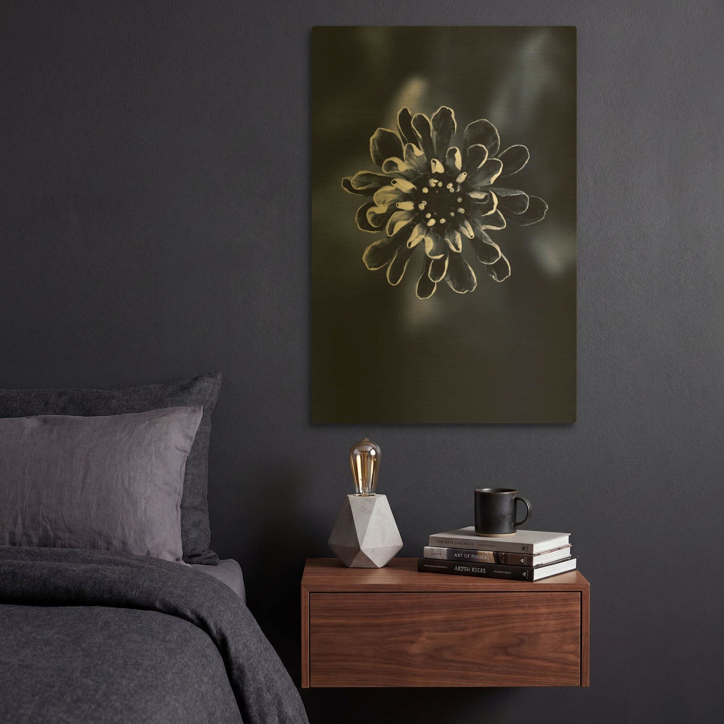 'Flower Bloom 2' By Incado Gold Metal Wall Art