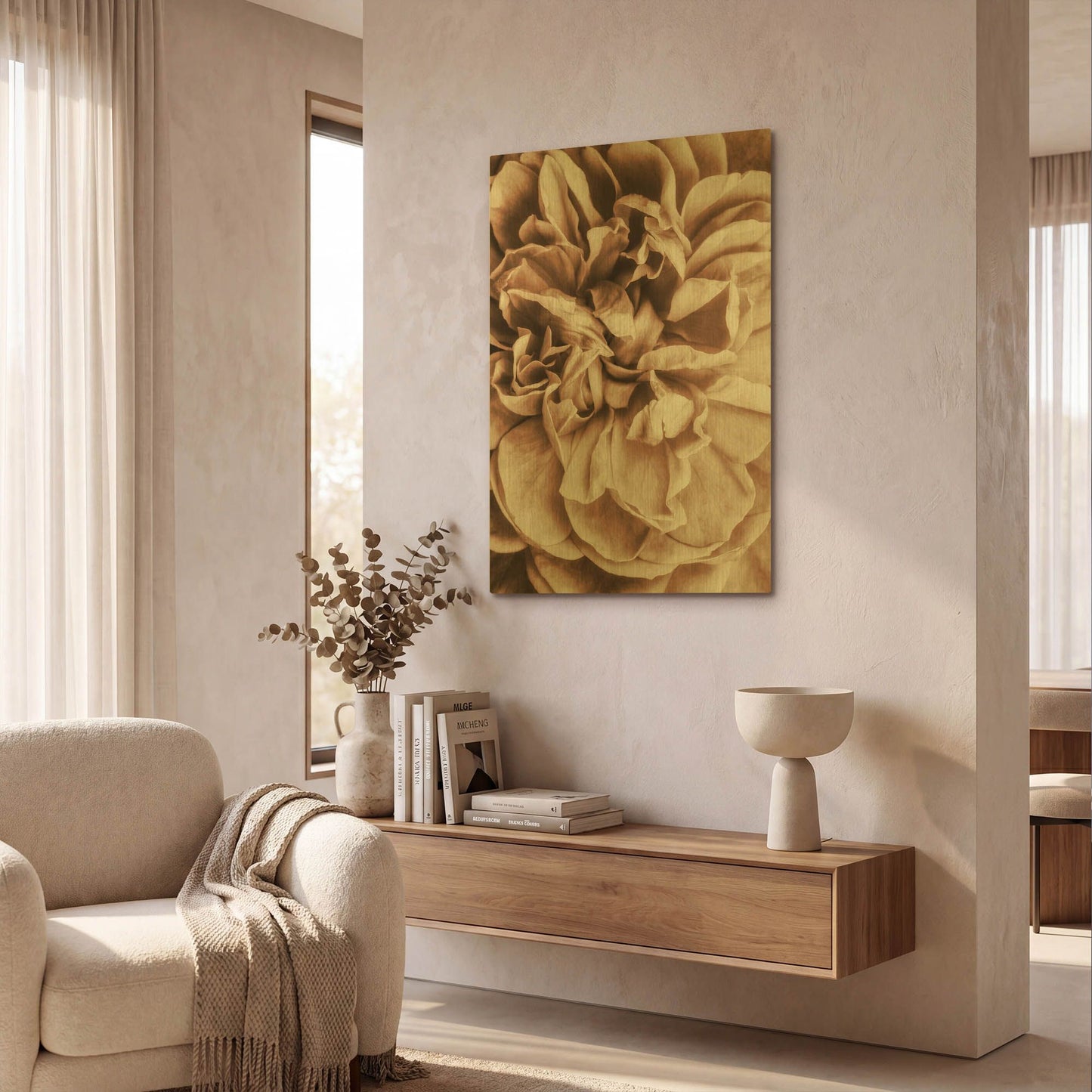 'Flower Bloom 3' By Incado Gold Metal Wall Art