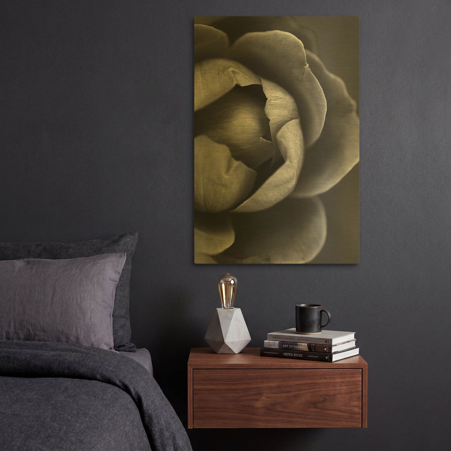 'Flower Bloom' By Incado Gold Metal Wall Art