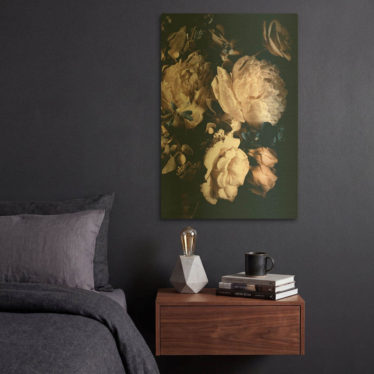 'Flower Bunch 2' By Incado Gold Metal Wall Art