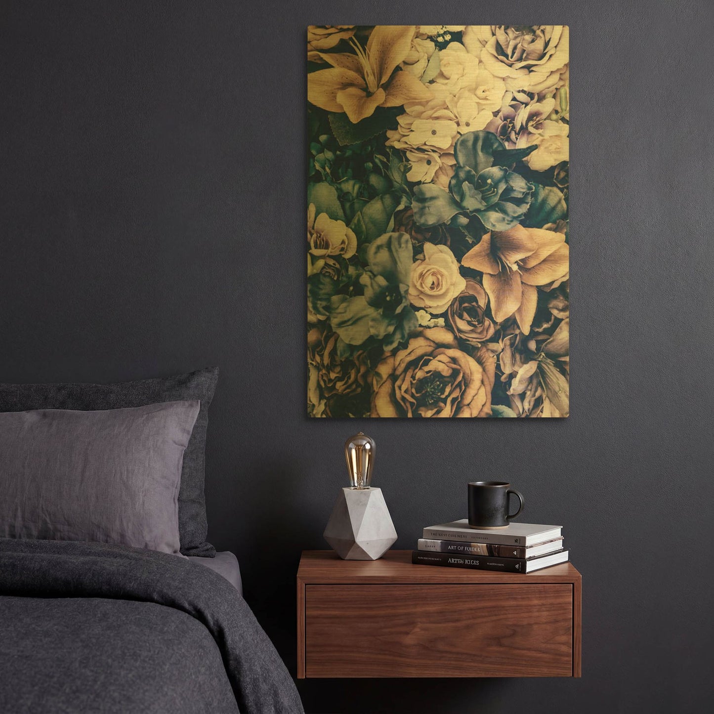 'Flower Cluster' By Incado Gold Metal Wall Art