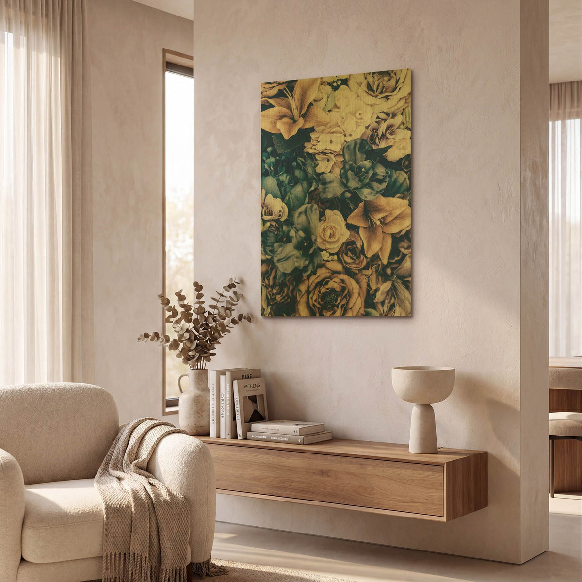 'Flower Cluster' By Incado Gold Metal Wall Art