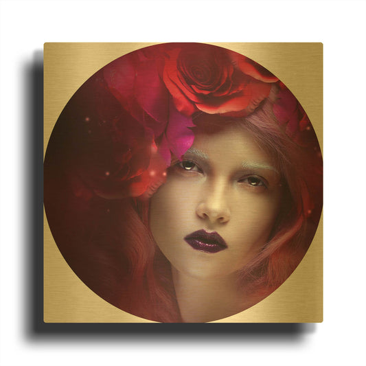 'Flower Girl' By Incado Gold Metal Wall Art