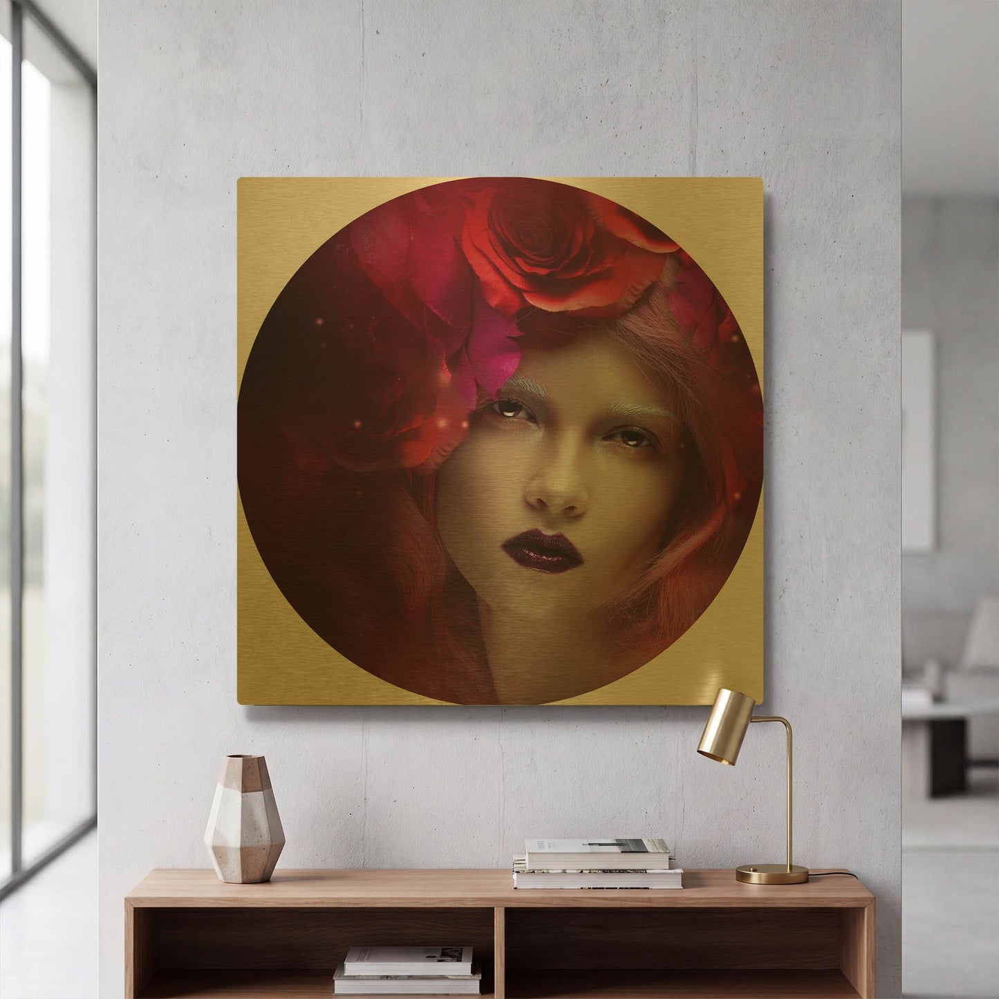 'Flower Girl' By Incado Gold Metal Wall Art