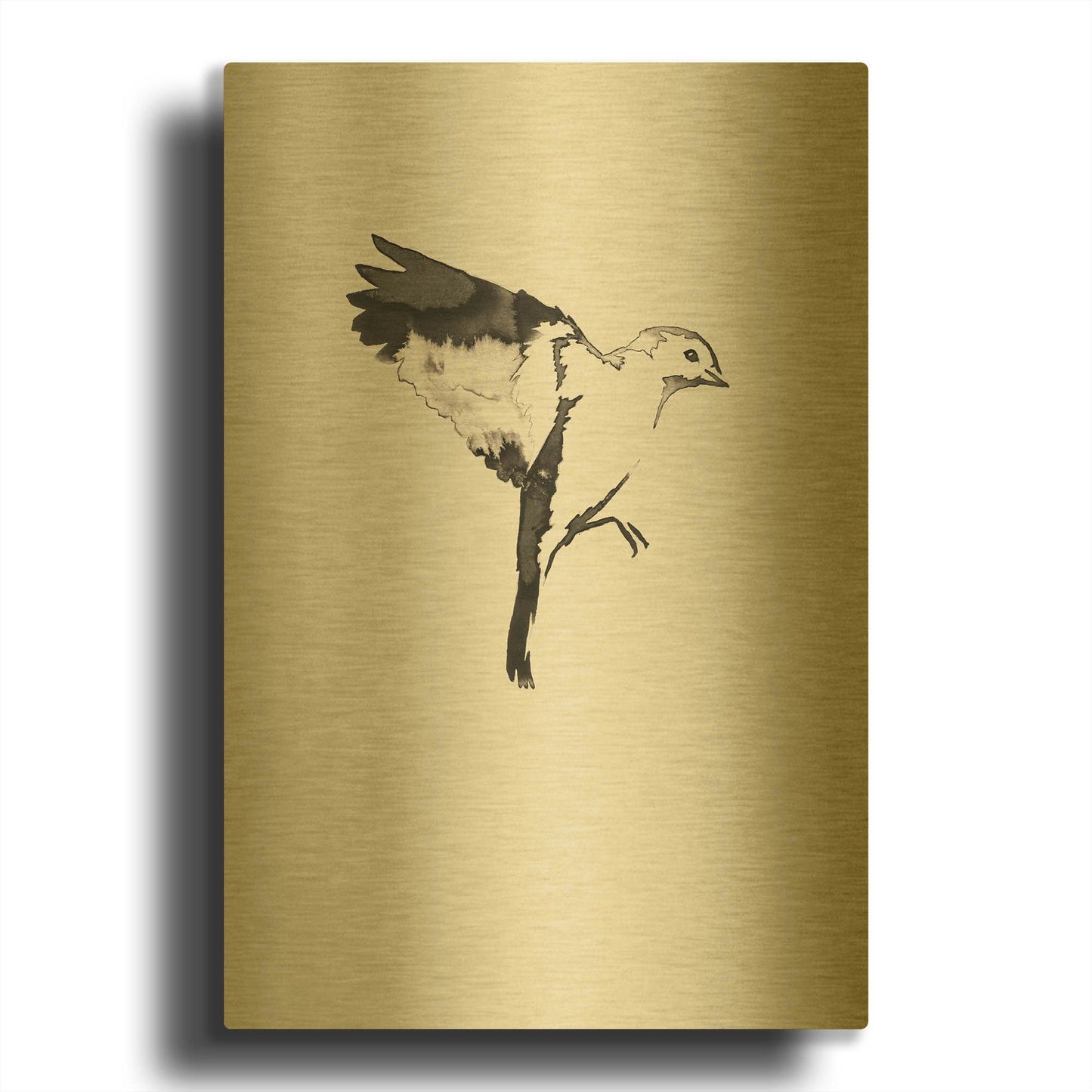 'Flying Bird I' By Incado Gold Metal Wall Art
