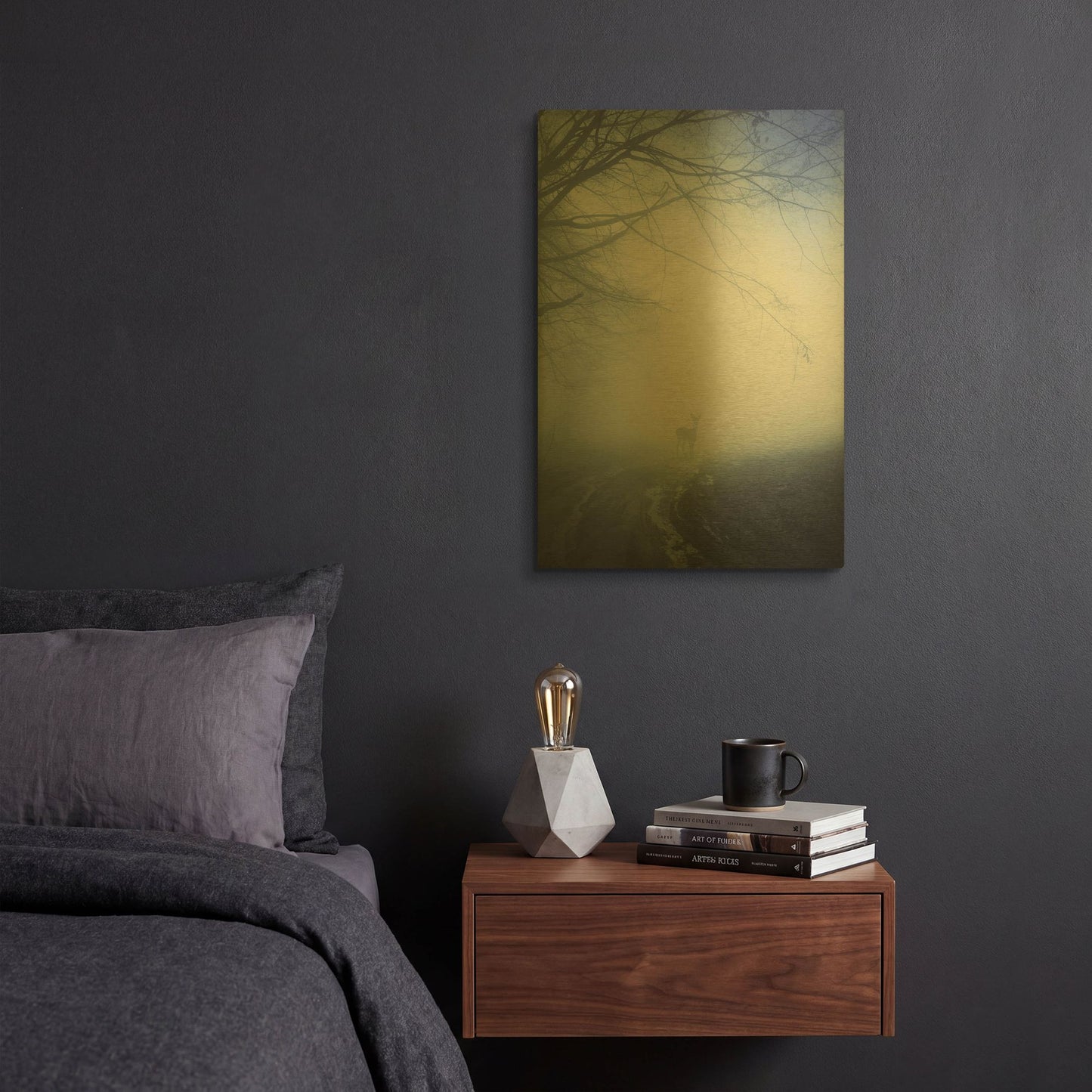 'Foggy Morning Hike' By Incado Gold Metal Wall Art