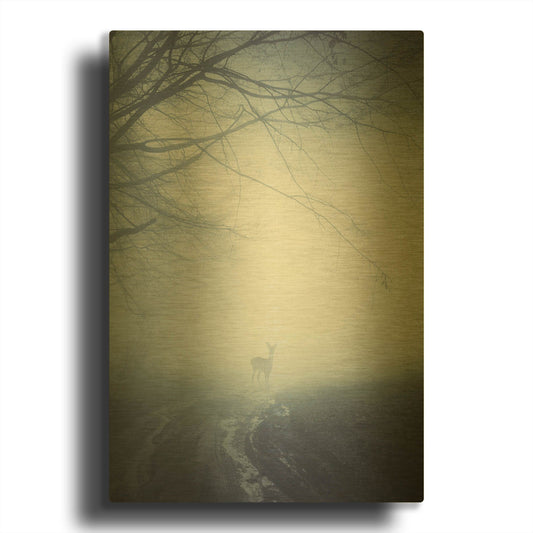 'Foggy Morning Hike' By Incado Gold Metal Wall Art