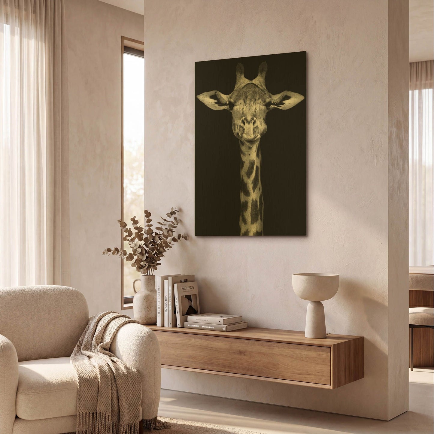 'Giraffe' By Incado Gold Metal Wall Art
