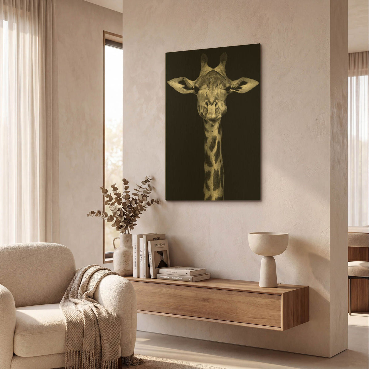 'Giraffe' By Incado Gold Metal Wall Art