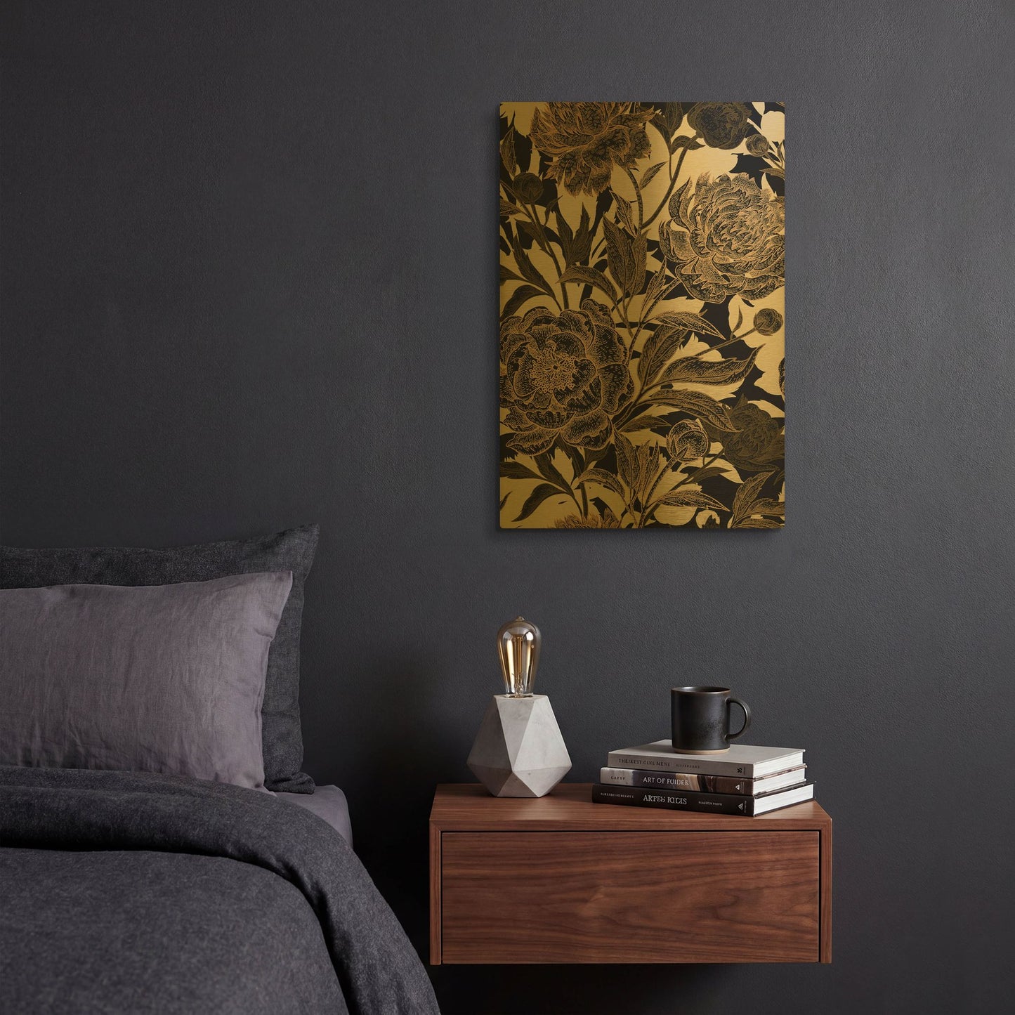 'Golden Rose II' By Incado Gold Metal Wall Art