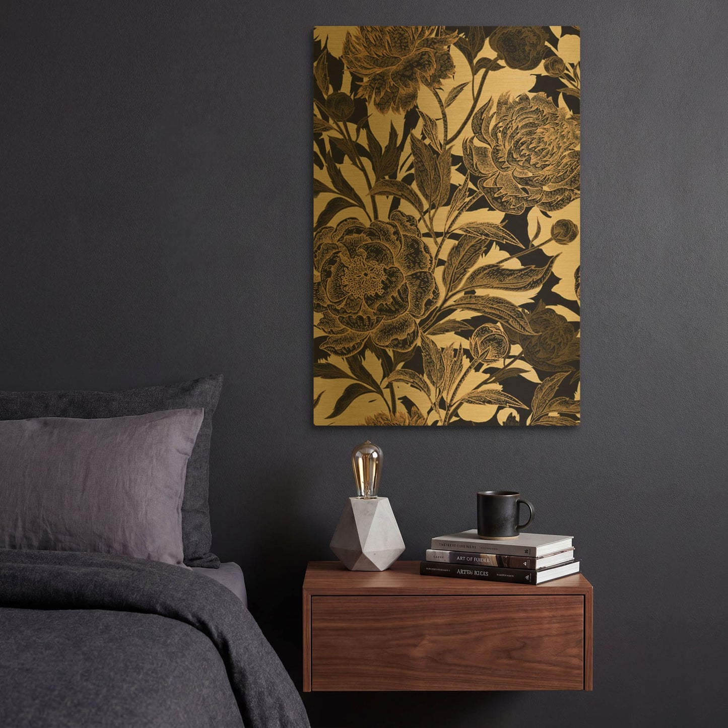 'Golden Rose II' By Incado Gold Metal Wall Art