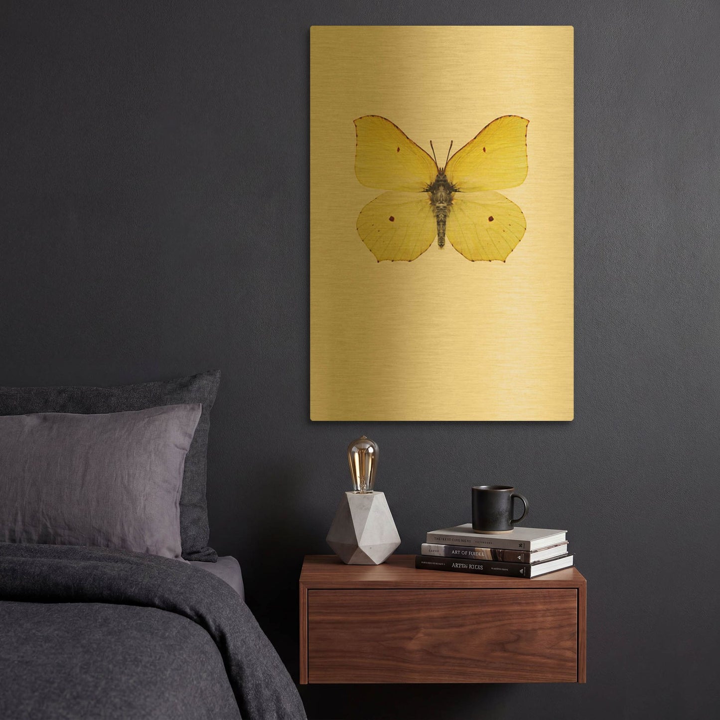 'Gonepteryx Rhamni' By Incado Gold Metal Wall Art