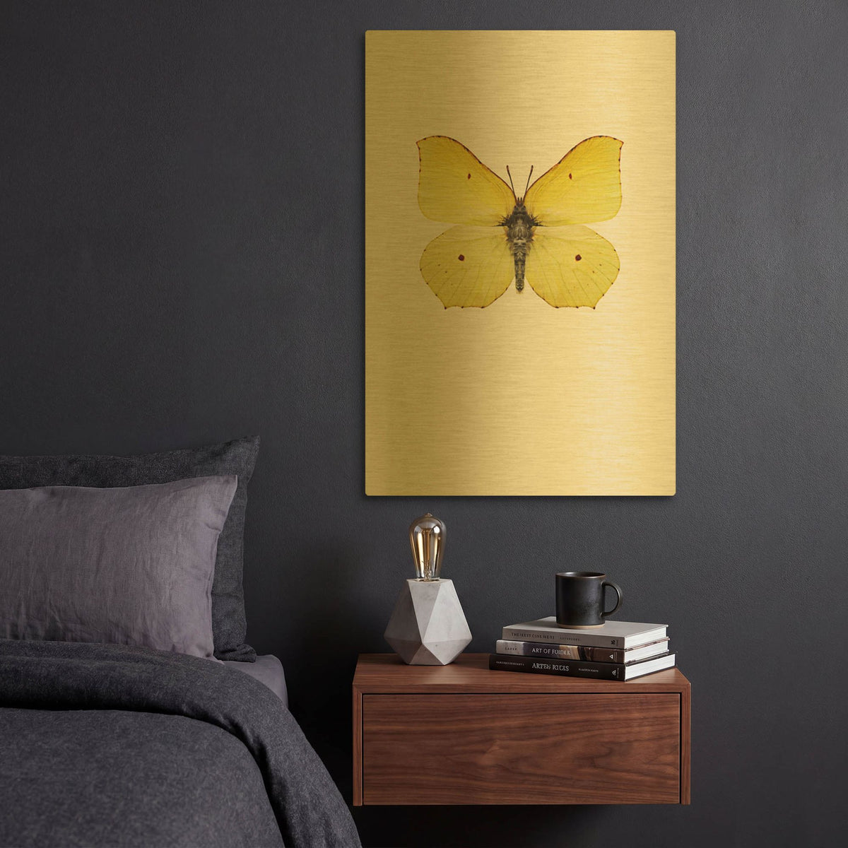 'Gonepteryx Rhamni' By Incado Gold Metal Wall Art