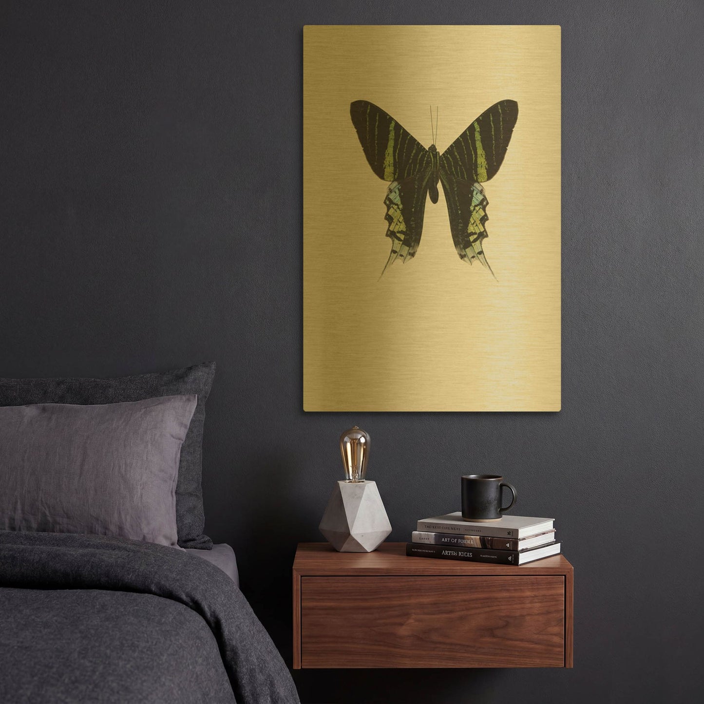 'Green Butterfly' By Incado Gold Metal Wall Art