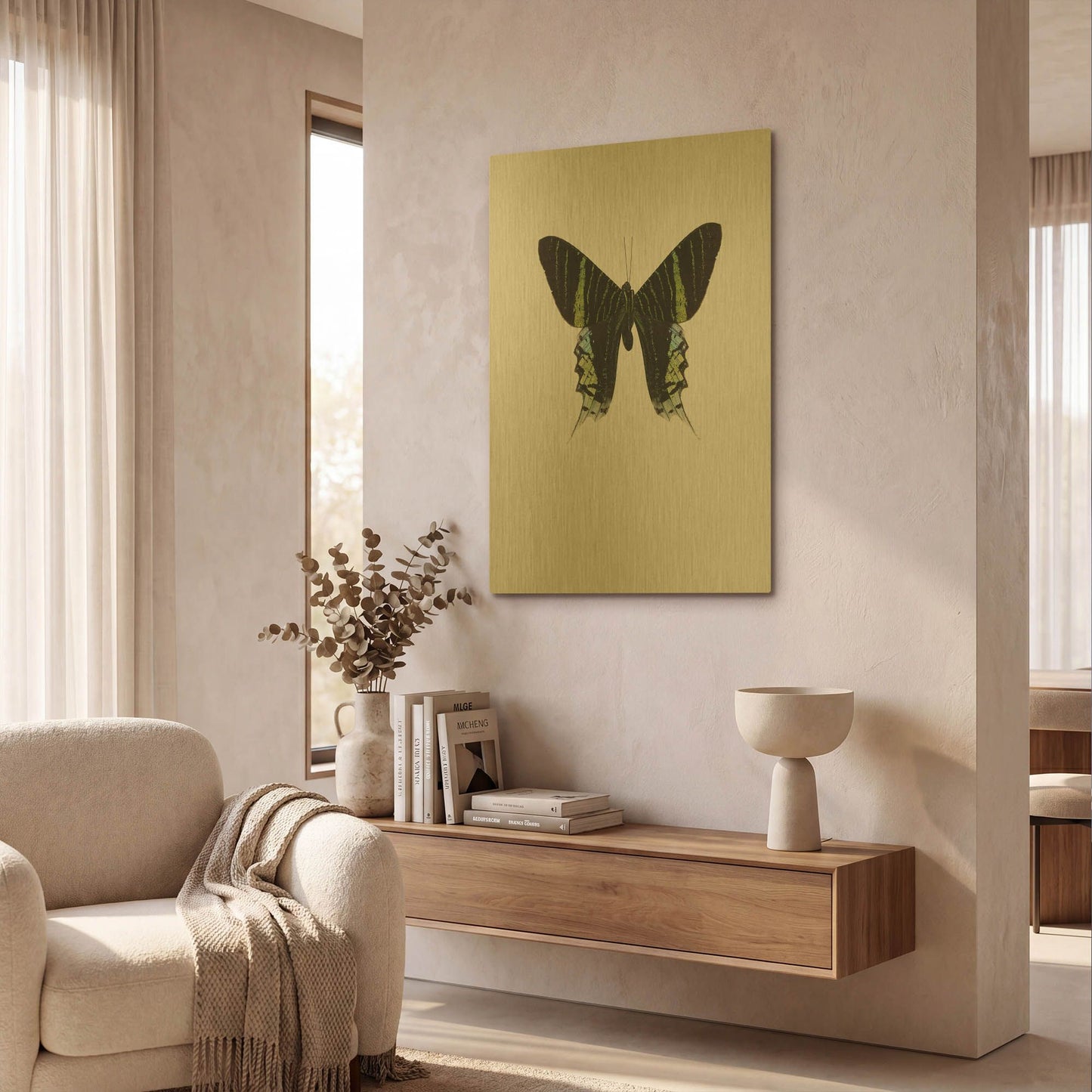 'Green Butterfly' By Incado Gold Metal Wall Art
