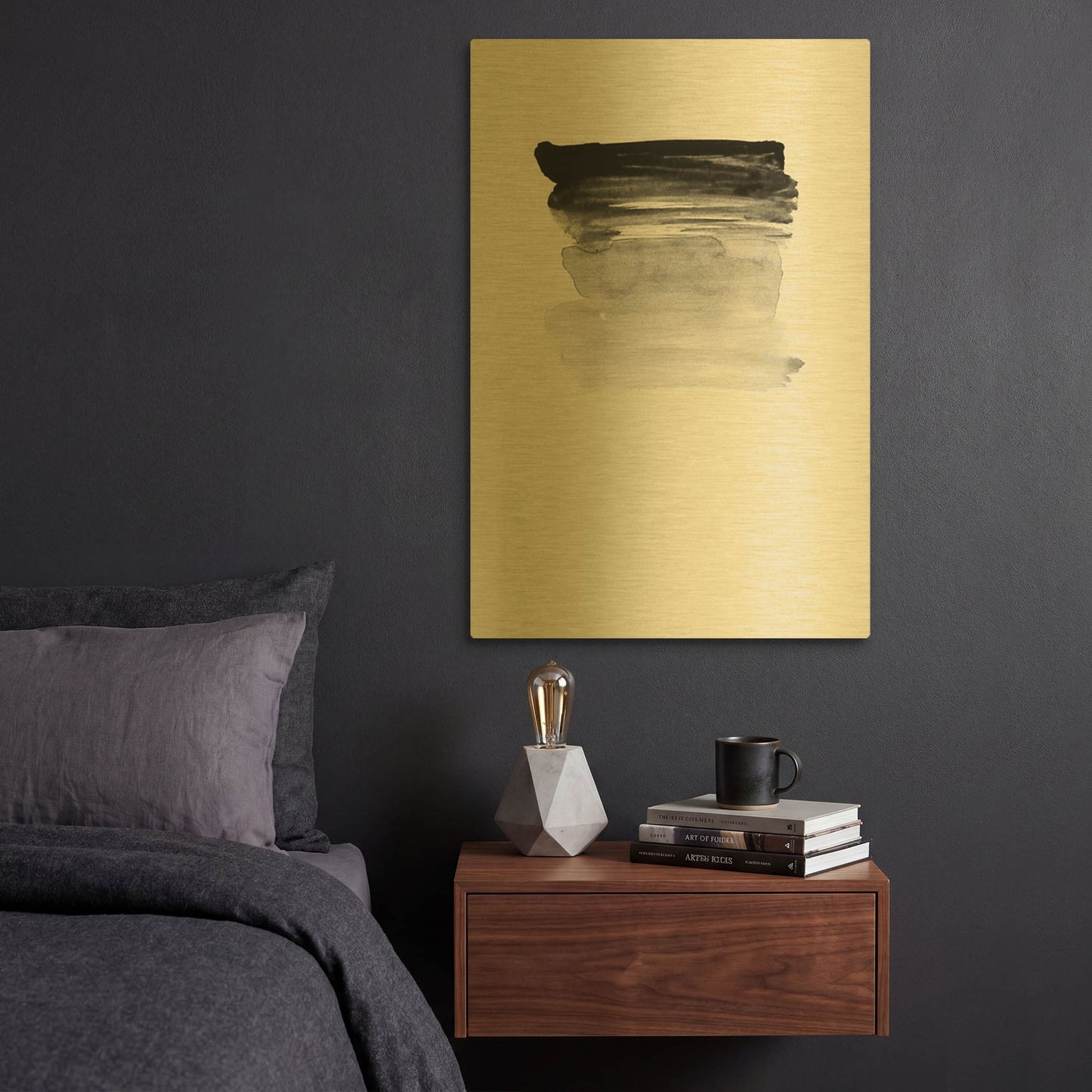 'Grey I' By Incado Gold Metal Wall Art