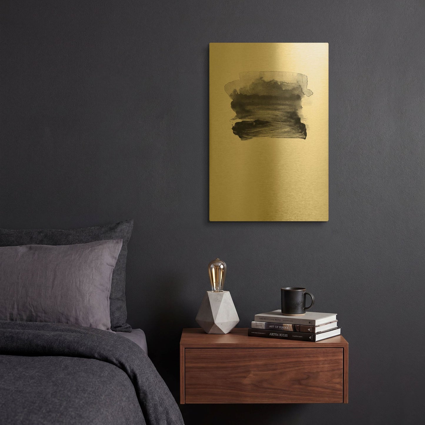 'Grey II' By Incado Gold Metal Wall Art