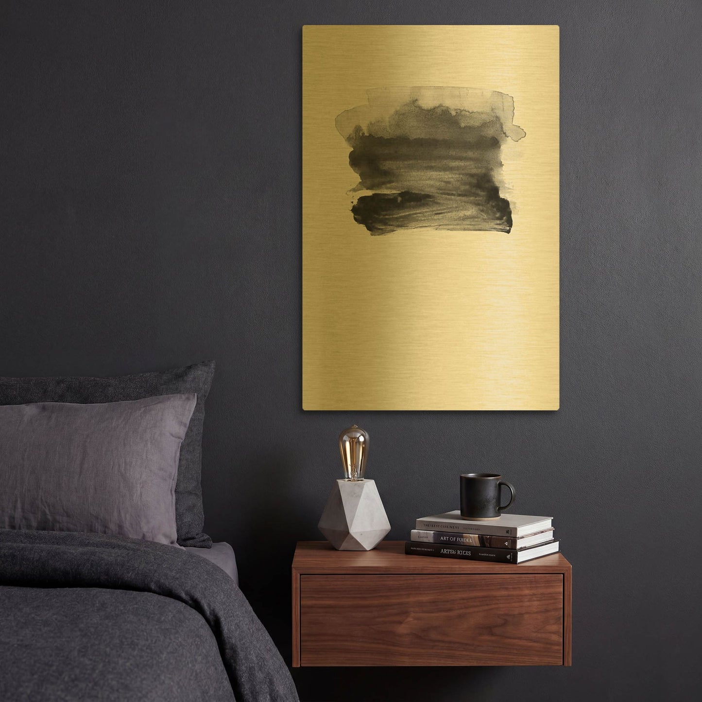 'Grey II' By Incado Gold Metal Wall Art