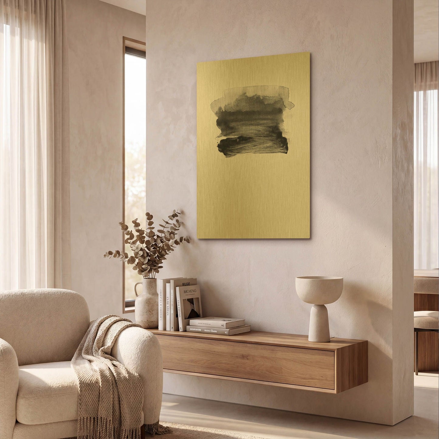 'Grey II' By Incado Gold Metal Wall Art