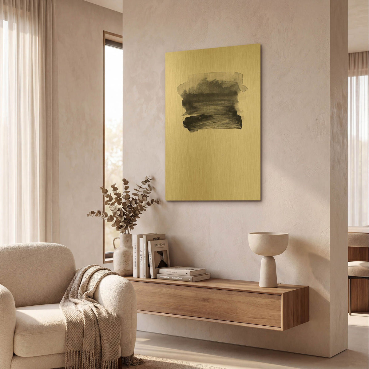'Grey II' By Incado Gold Metal Wall Art