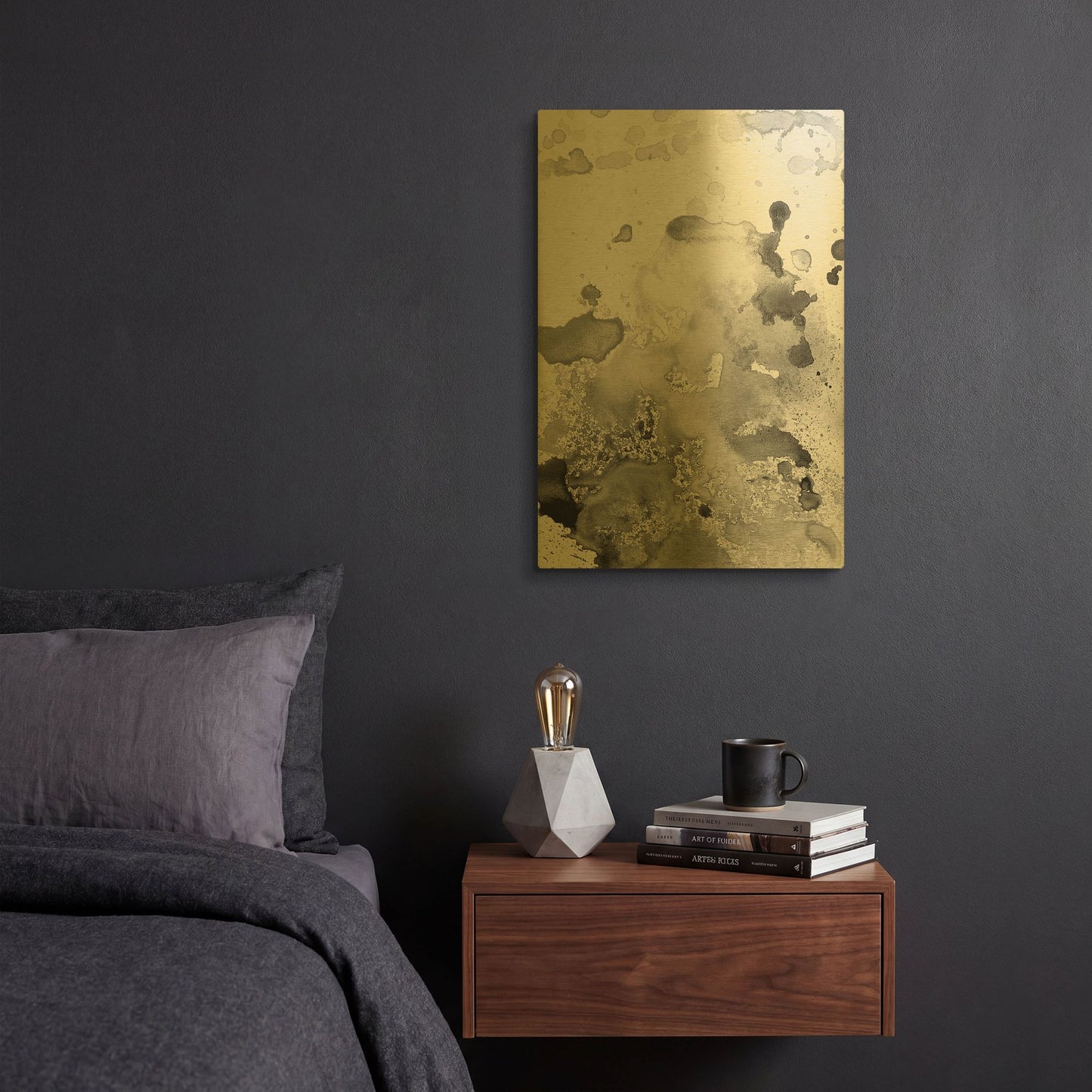 'Grey Shades' By Incado Gold Metal Wall Art