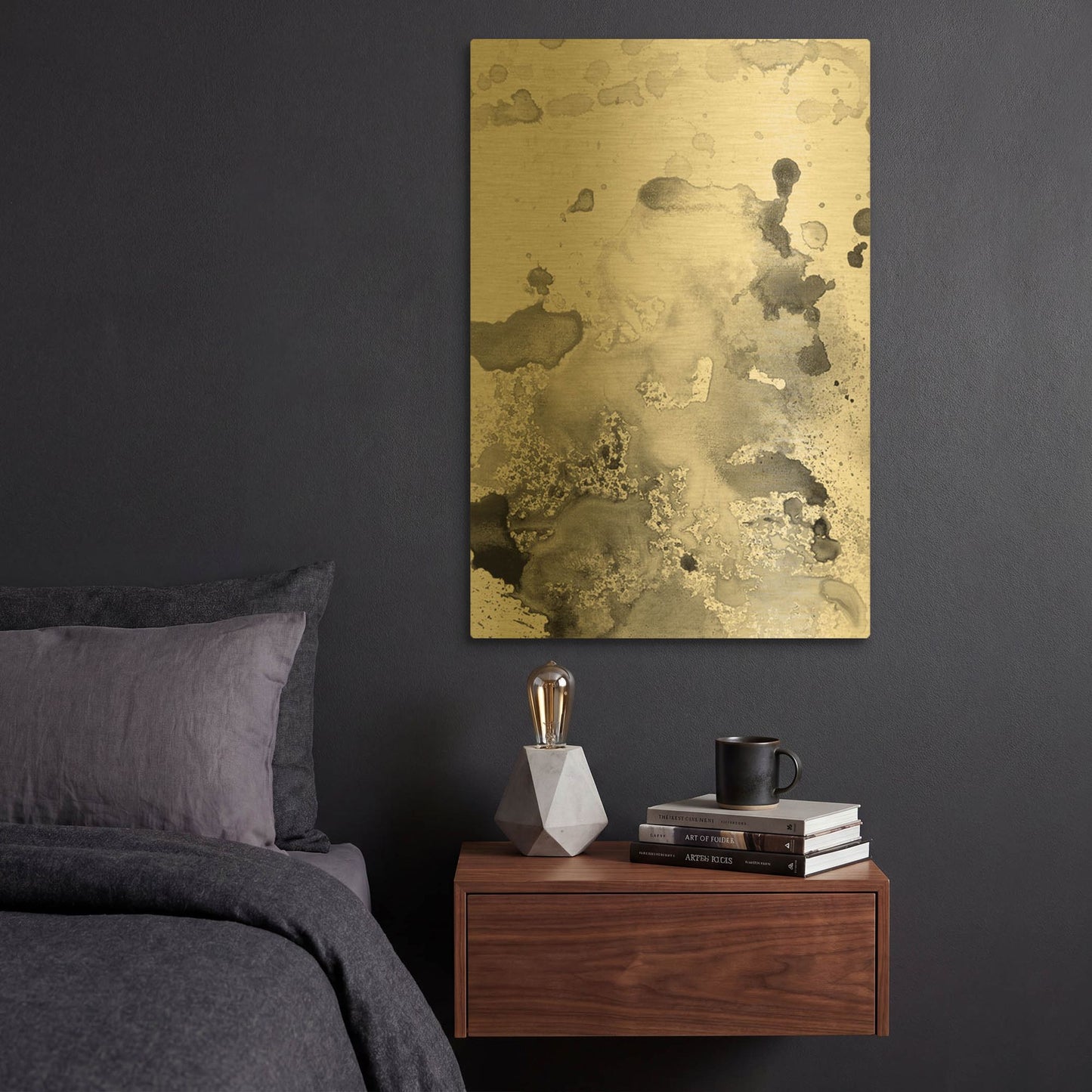 'Grey Shades' By Incado Gold Metal Wall Art