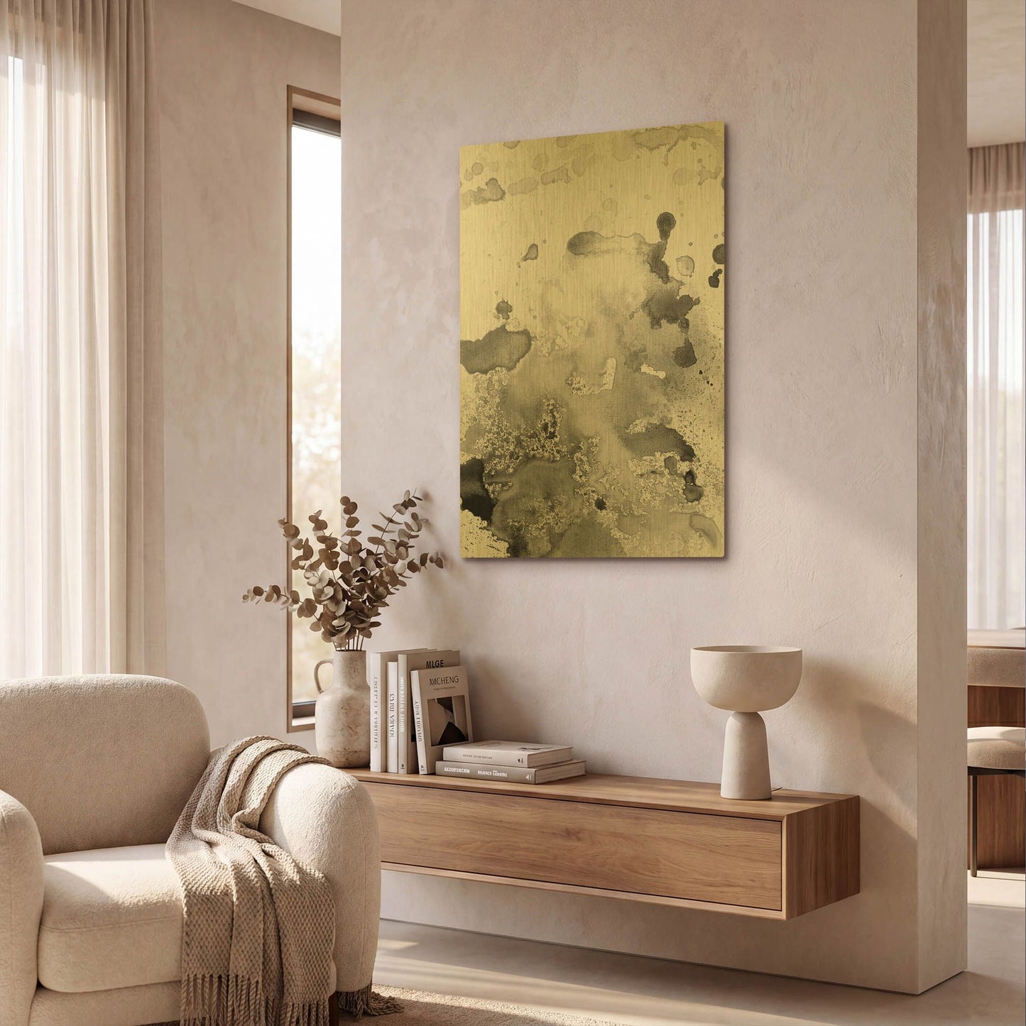 'Grey Shades' By Incado Gold Metal Wall Art
