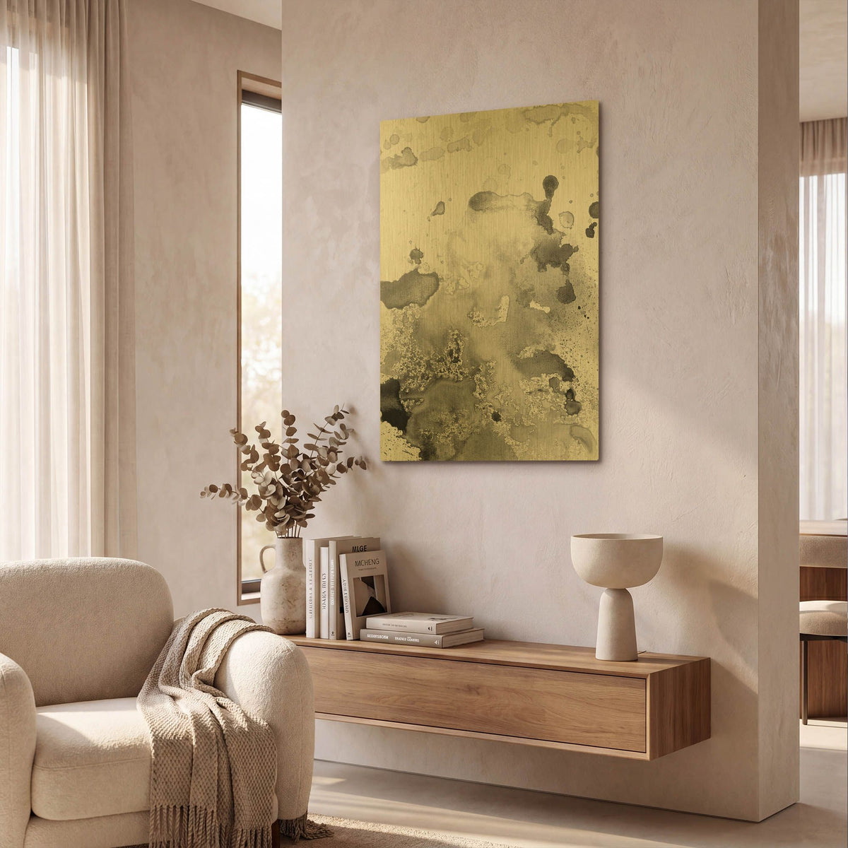 'Grey Shades' By Incado Gold Metal Wall Art