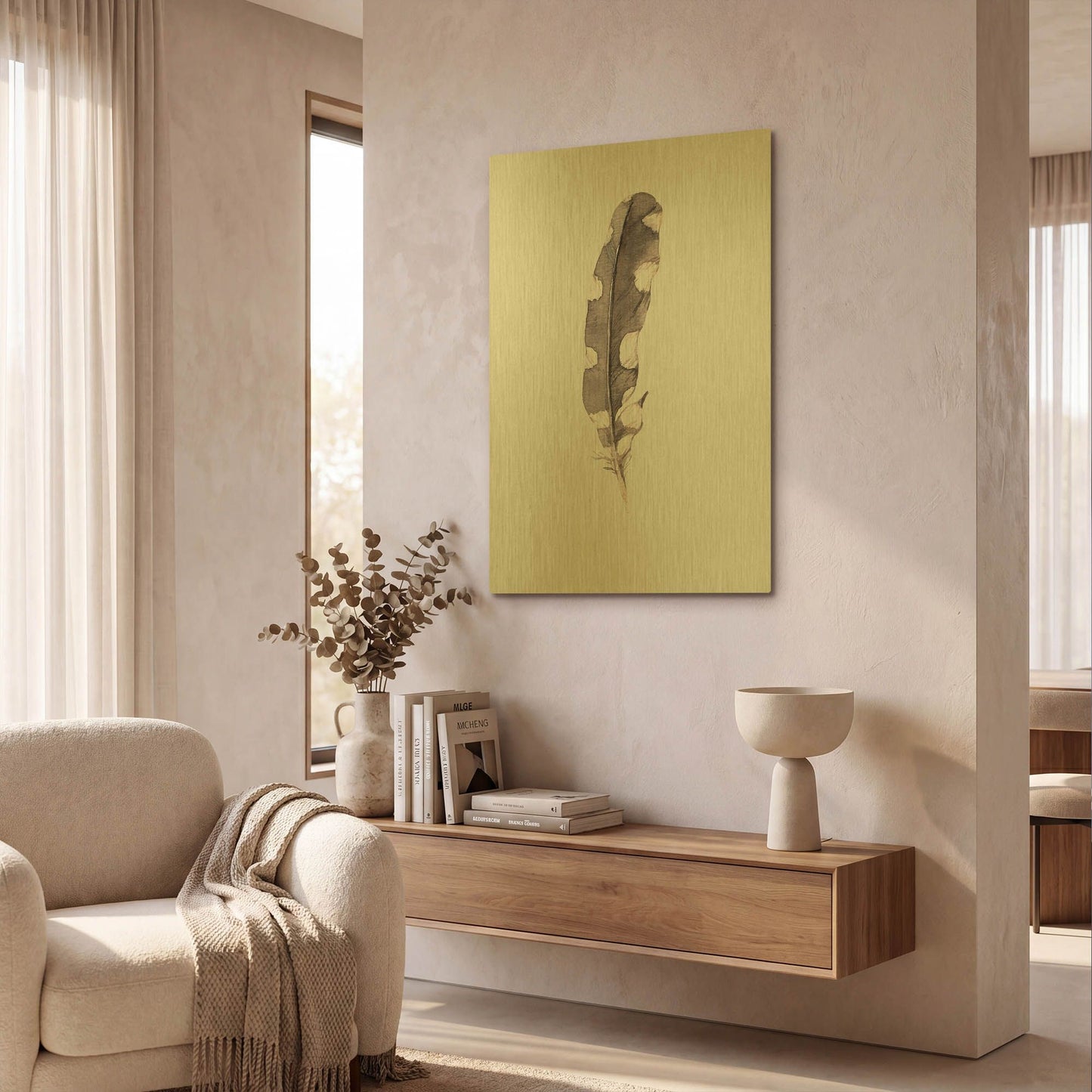 'Heaven on 3rd V' By Incado Gold Metal Wall Art