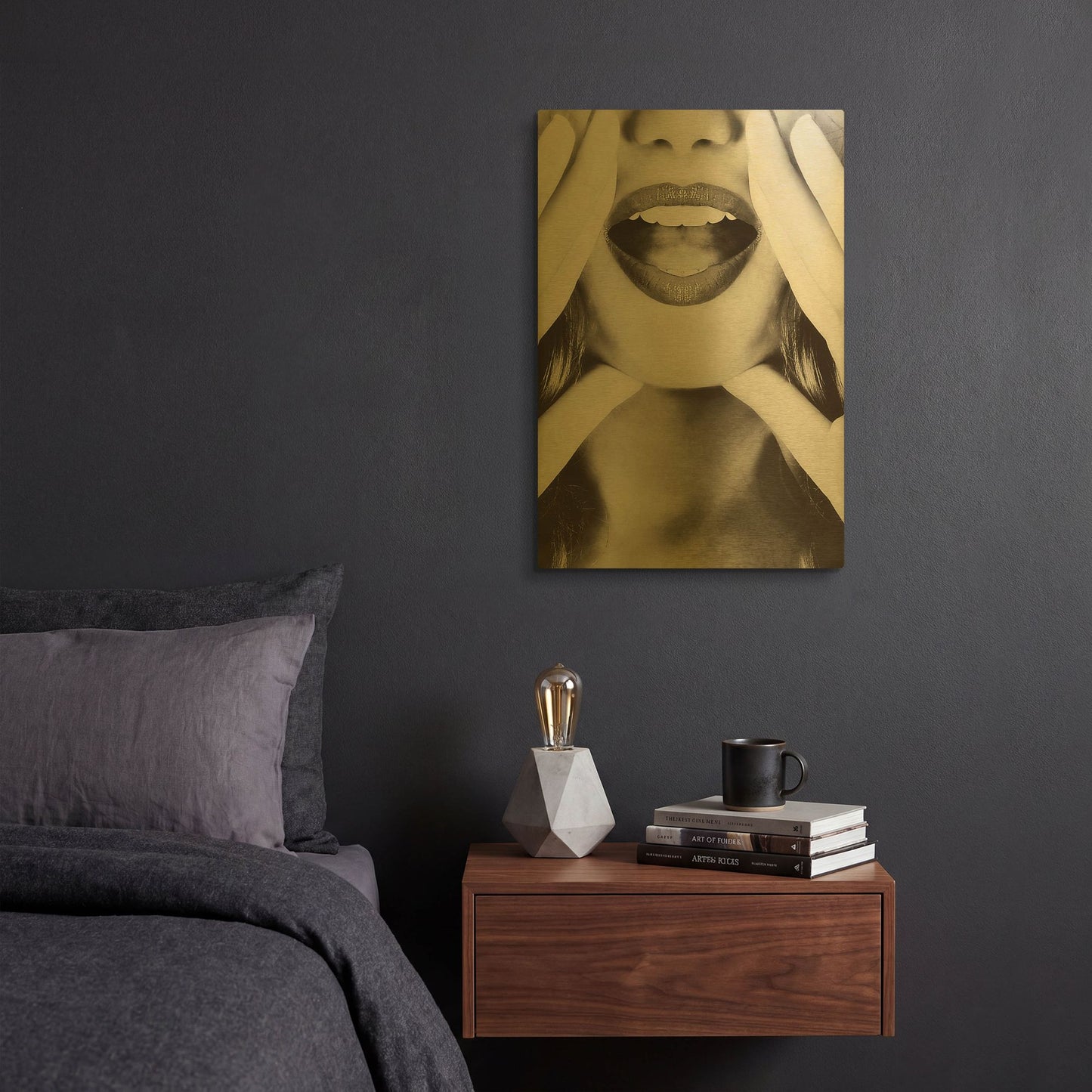 'Hey!' By Incado Gold Metal Wall Art