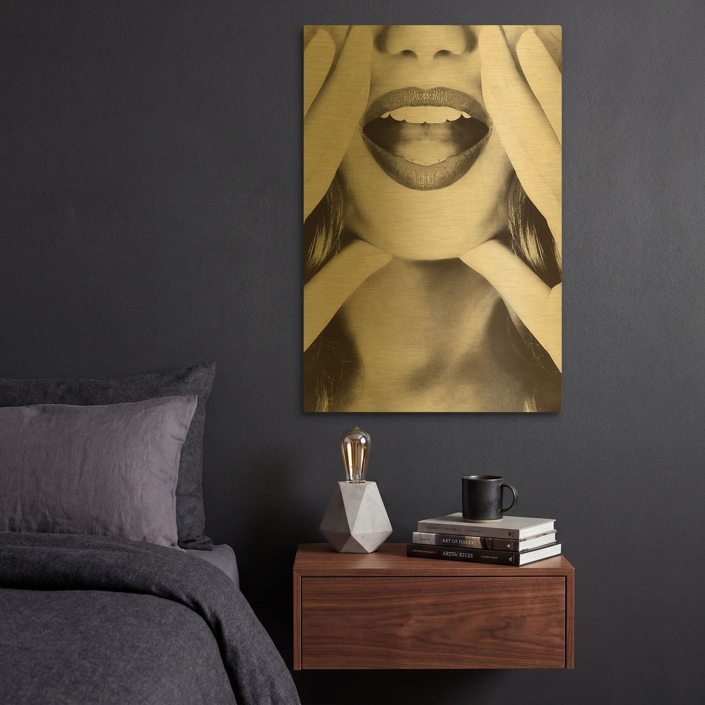 'Hey!' By Incado Gold Metal Wall Art