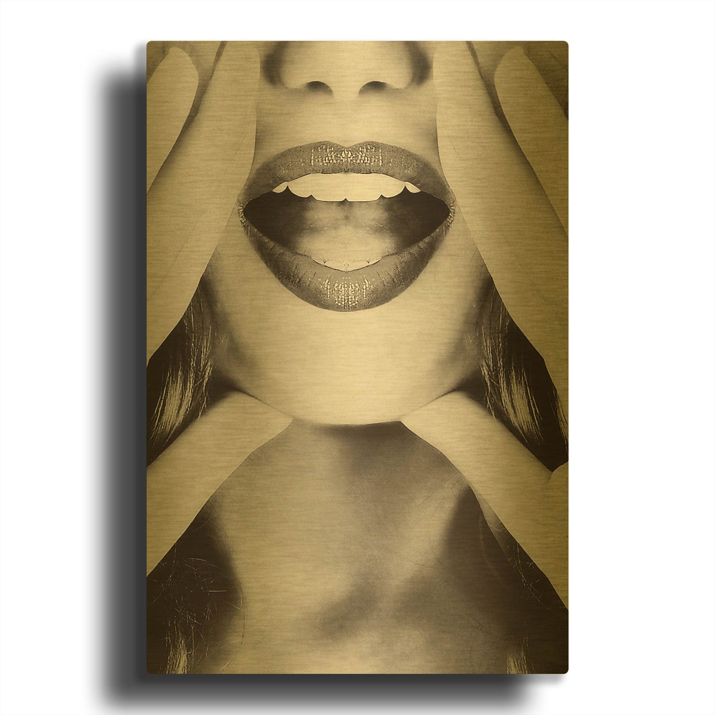 'Hey!' By Incado Gold Metal Wall Art