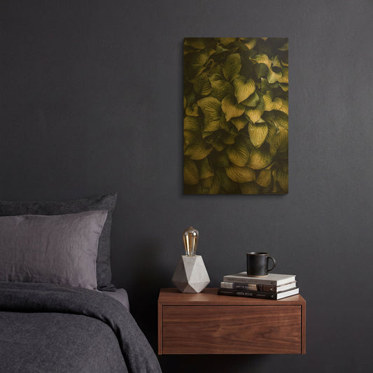 'Hostas Leaves' By Incado Gold Metal Wall Art