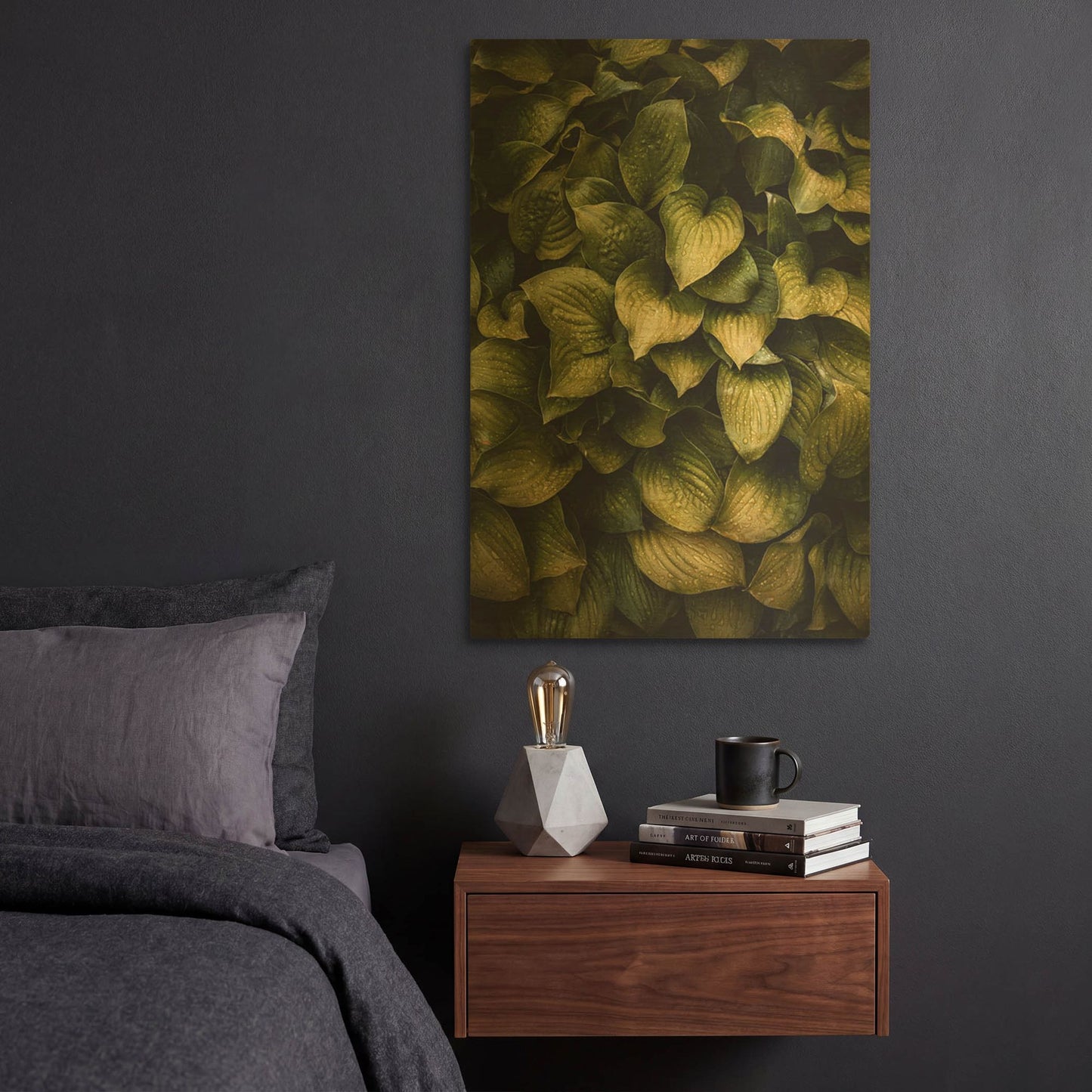 'Hostas Leaves' By Incado Gold Metal Wall Art