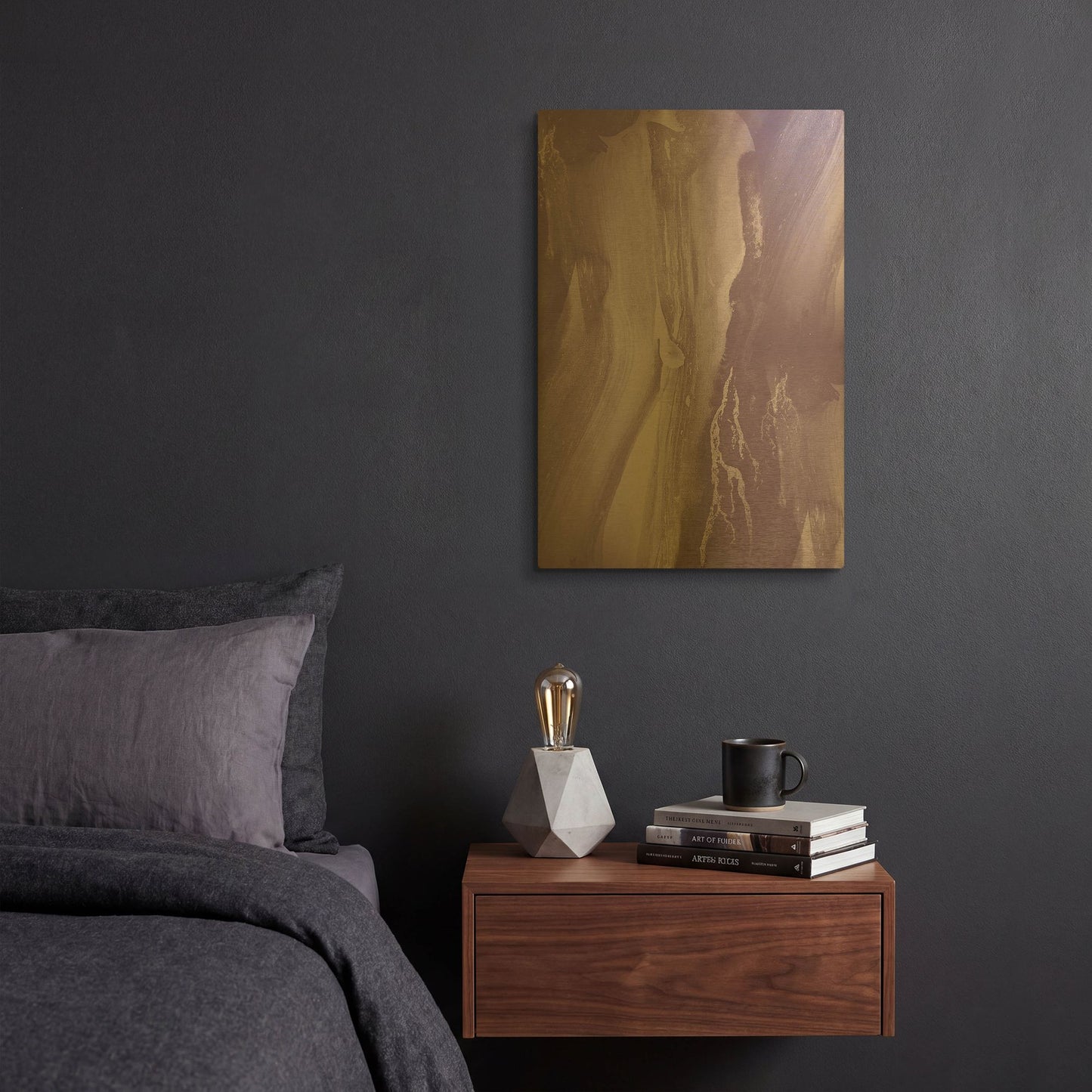 'Ink Blue' By Incado Gold Metal Wall Art