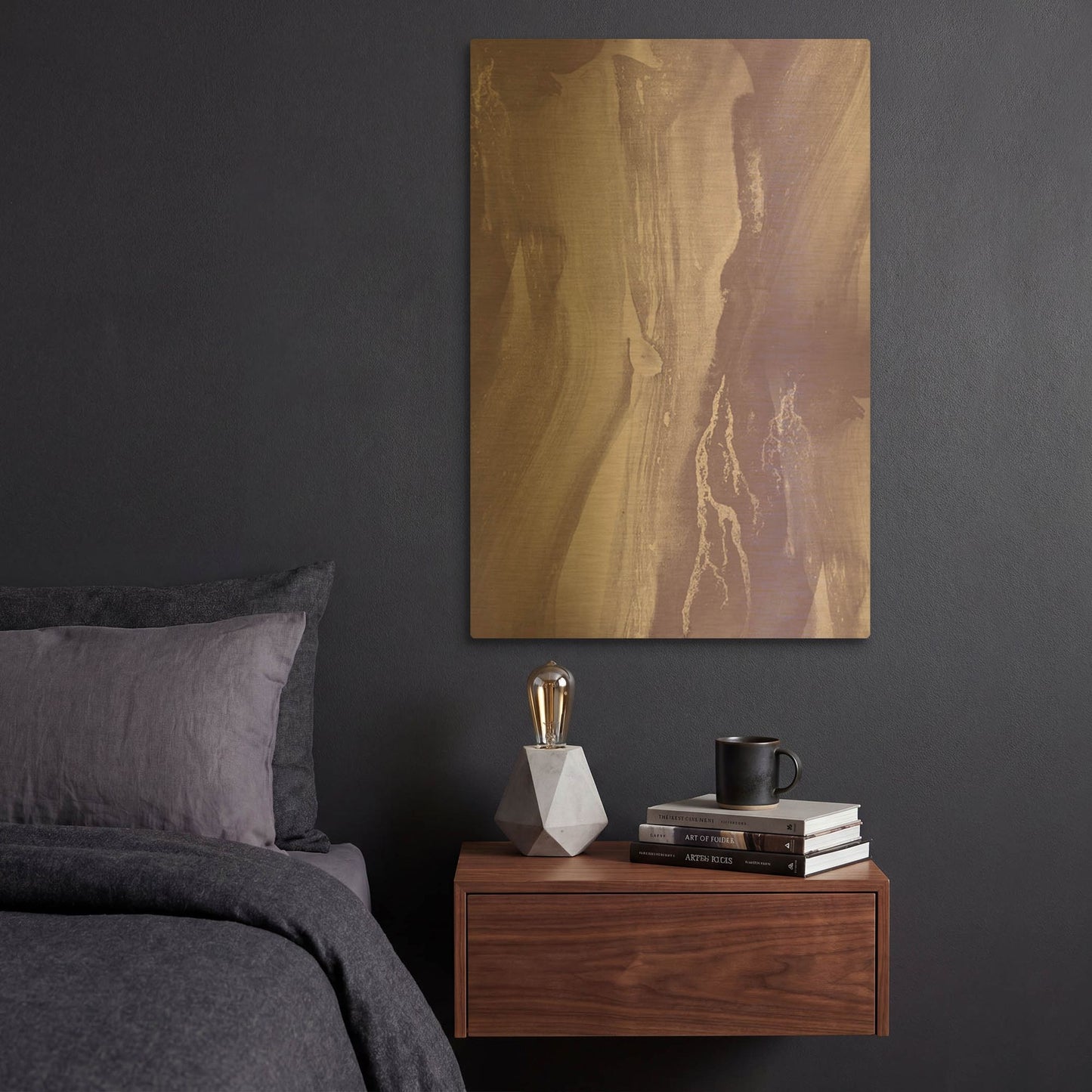 'Ink Blue' By Incado Gold Metal Wall Art