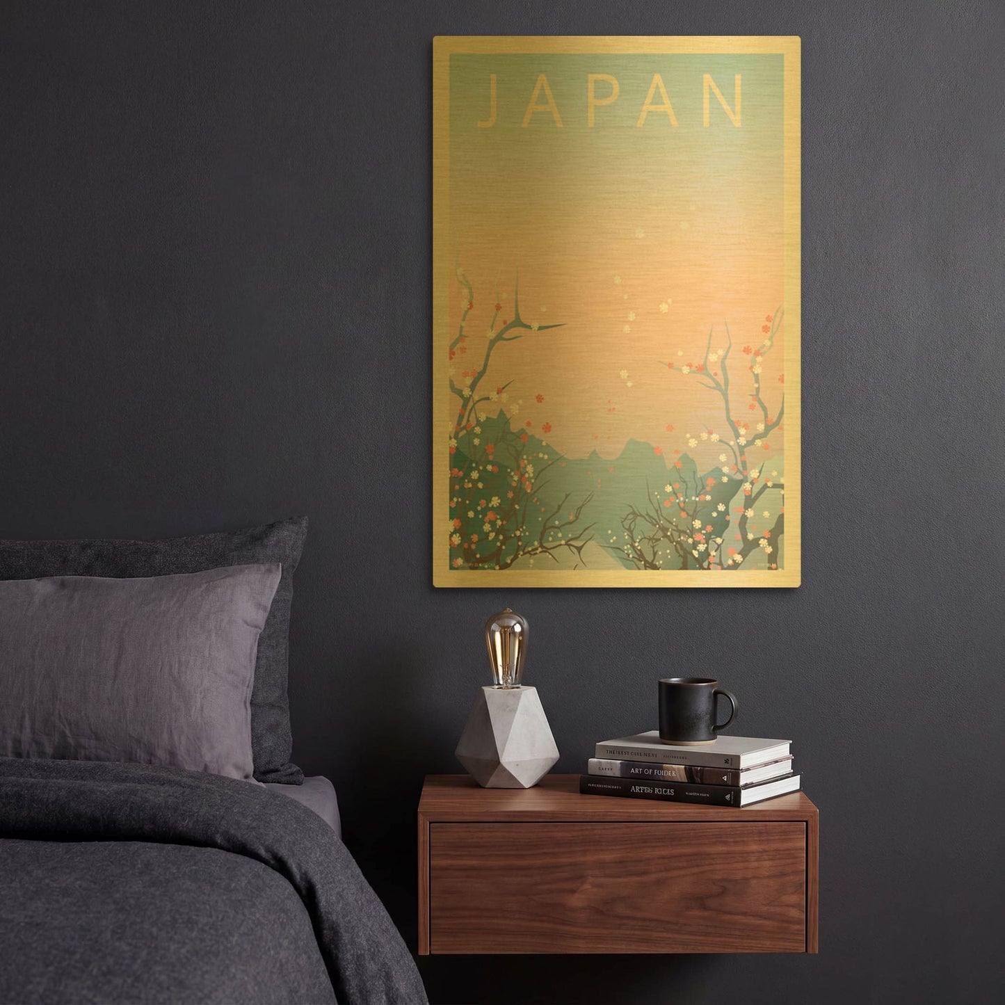 'Japan' By Incado Gold Metal Wall Art