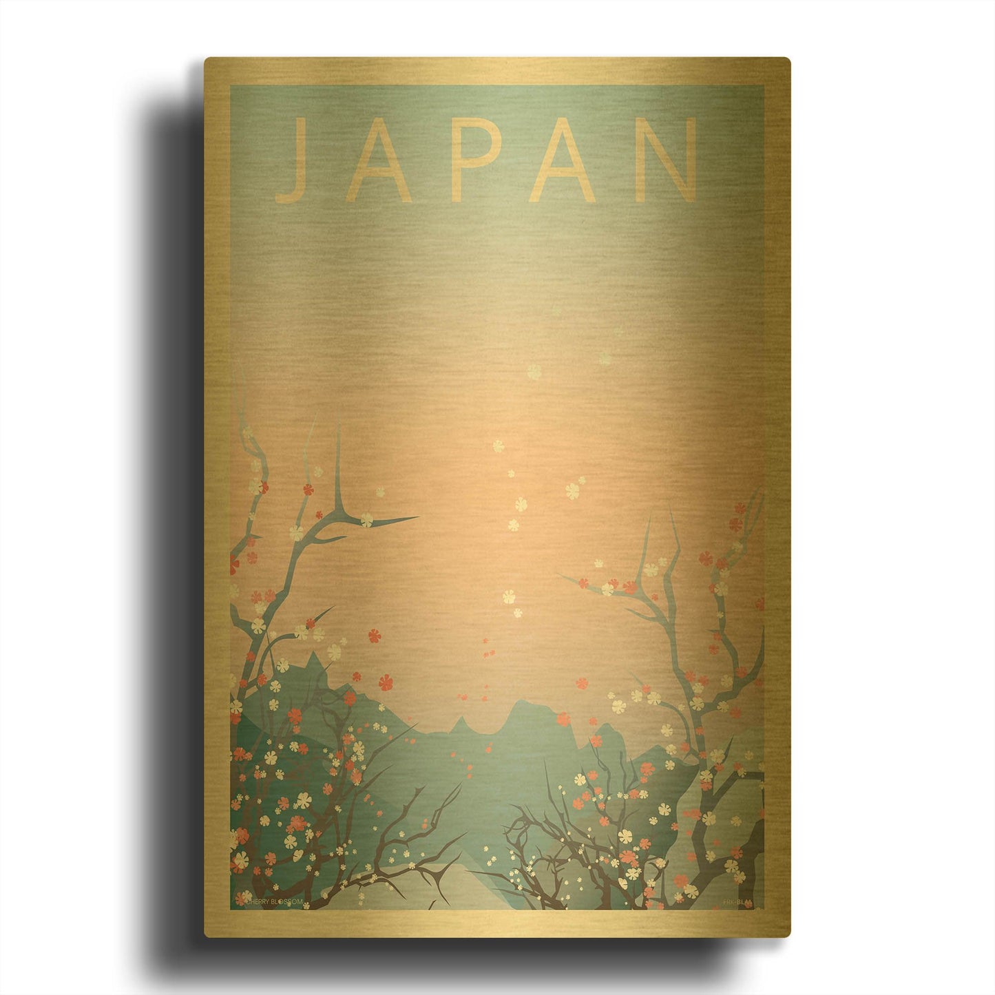 'Japan' By Incado Gold Metal Wall Art