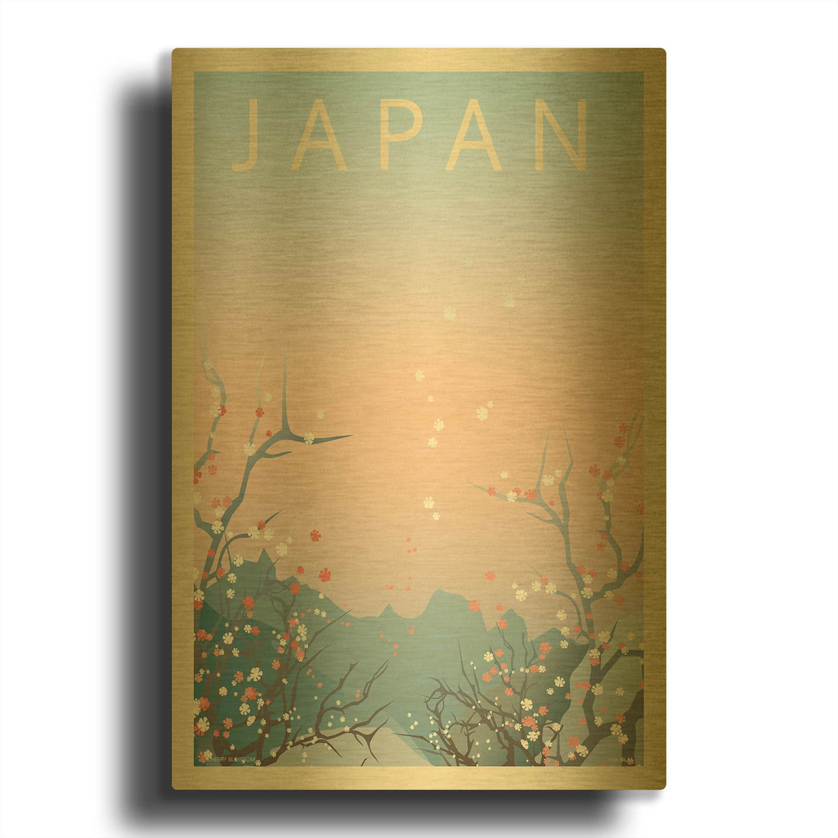 'Japan' By Incado Gold Metal Wall Art