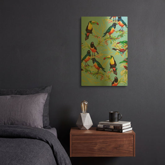 'Jungle Birds' By Incado Gold Metal Wall Art