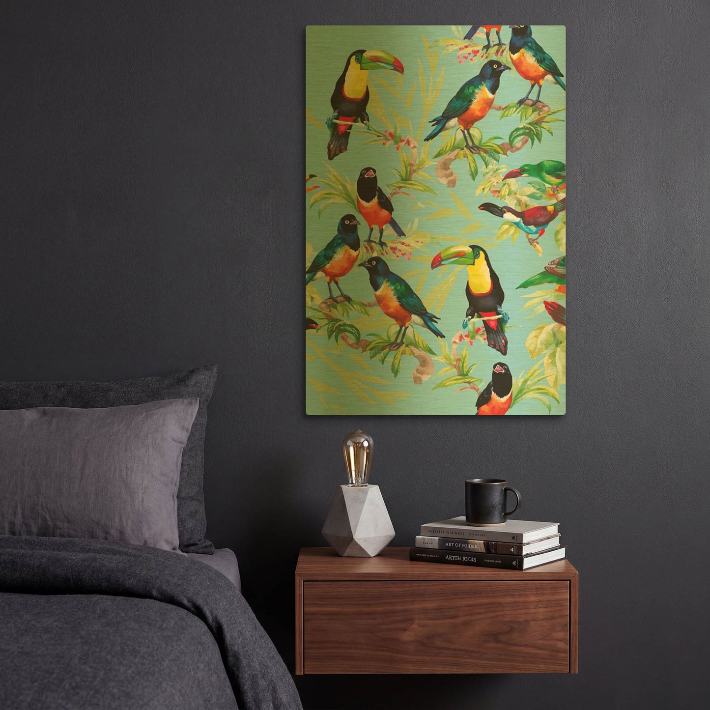 'Jungle Birds' By Incado Gold Metal Wall Art